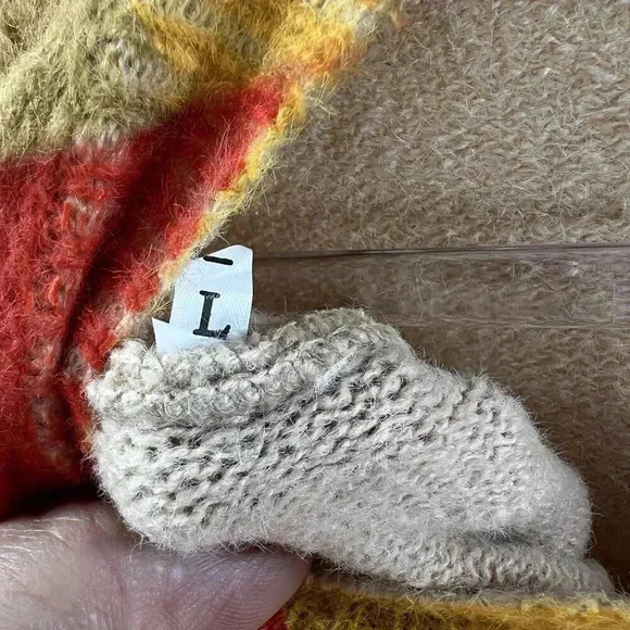 YESNO Wool Blend Womens L Sweater Graphic Oversized Pullover Casual Loose Long S - Picture 11 of 14